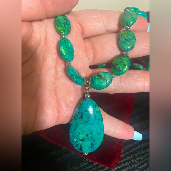 💥HP💥NWOT King Solomon 325 carats Earth and Sea Chrysocolla Necklace - Picture 2 of 5
